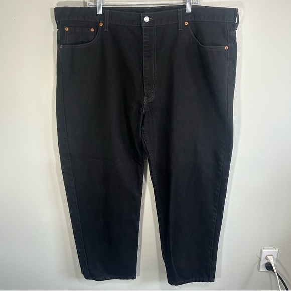 Levi’s 550 Men’s Black Relaxed Fit Jeans 46x30 (actual 46.75) 100% Cotton Denim - Picture 1 of 8